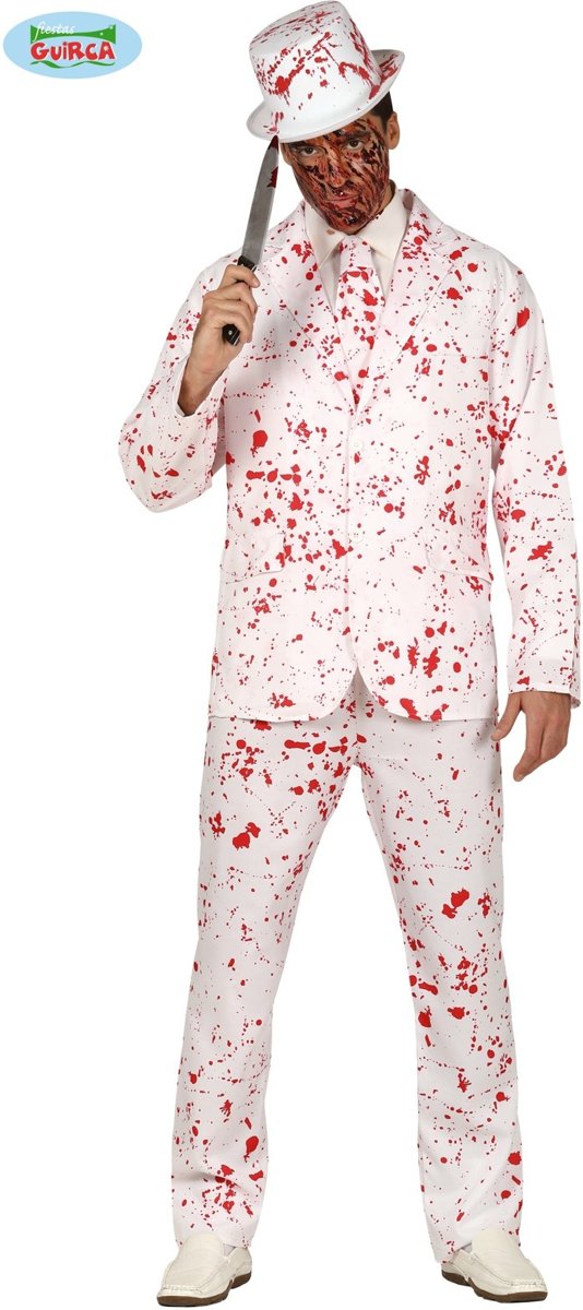 Bloederig Compleet Dolgedraaide Halloween Moordenaar | Man | Maat 52-54 | Halloween | Verkleedkleding